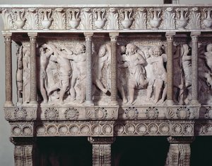 Detalhe da Cantoria, c.1433-39 (mármore) (ver também 340290, 139097-98)